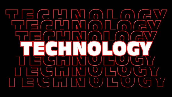 Technologie Rode Letters Met Herhalend Effect Zwarte Achtergrond Illustratie — Stockfoto