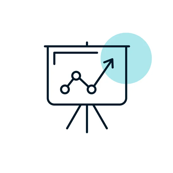 Flip Chart Umrisssymbol Projektionsfläche Mit Einer Grafik Geschäftszeichen Grafik Symbol — Stockfoto