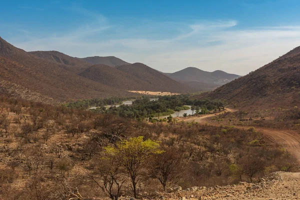 Пейзаж Реки Кунене Пограничной Реки Между Намибией Анголой — стоковое фото