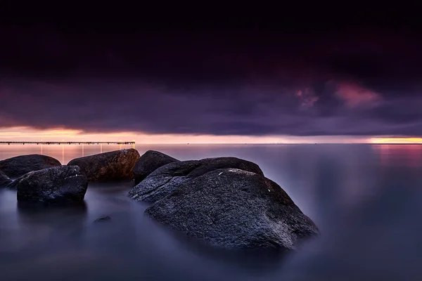 Hermoso Atardecer Sobre Mar — Foto de Stock