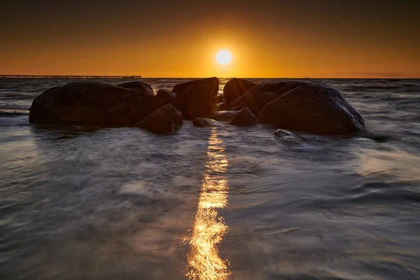 Hermoso Atardecer Sobre Mar — Foto de Stock