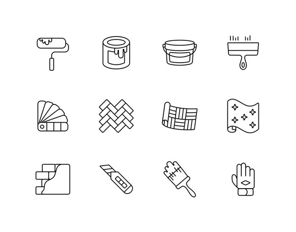 Reparation Ombyggnad Inredning Ikon Set Diagram Symbol För Din Webbplats — Stockfoto