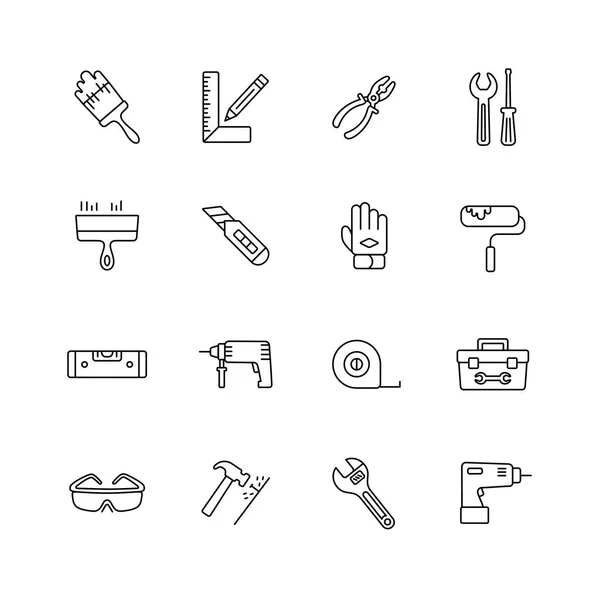 Ikony Nástrojů Pro Stavbu Výstavbu Opravy Domů Grafický Symbol Pro — Stock fotografie