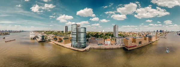 Panorama Hamburg Harbour Promenade Altona — Stock Photo, Image