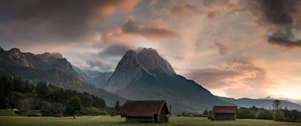 Panorama Från Det Molntäckta Zugspitze — Stockfoto