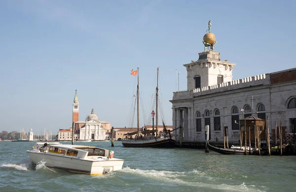 Utsikt Över Canal Grande Med Båtar Venedig Italien — Stockfoto