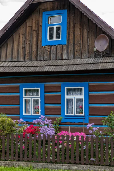 Stare Drewniane Domy Miejscowości Osturna Spiska Magura Słowacja — Zdjęcie stockowe