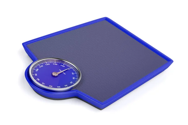 白い背景に青い体重計 — ストック写真