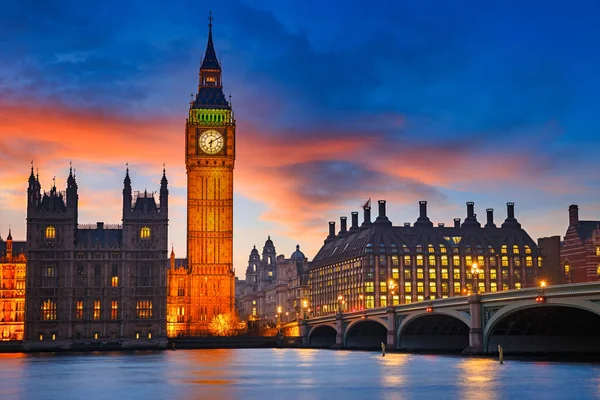 Big Ben Och West Bridge London Storbritannien — Stockfoto