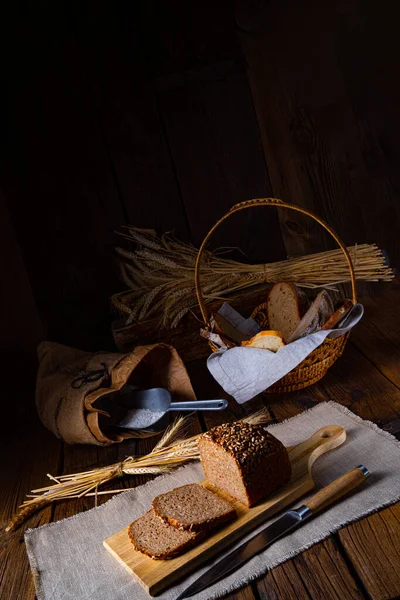 Moist Wholemeal Bread Crushed Ground Whole Grain — Stock Photo, Image