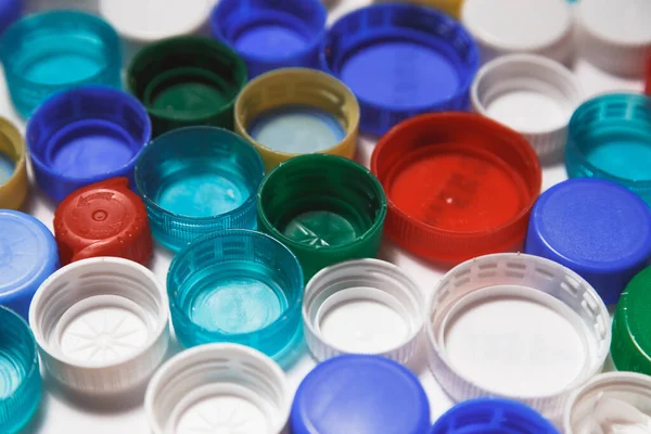 Botellas Plástico Colores Para Fondo — Foto de Stock