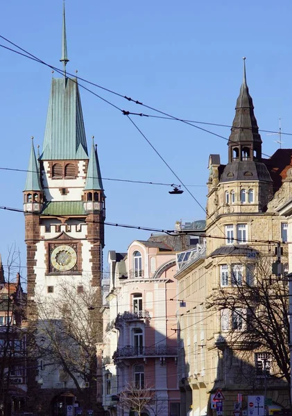Freiburg Almanya Şehir Manzarası Turistik Yerler Antik Mimari Parklar Sokaklar — Stok fotoğraf