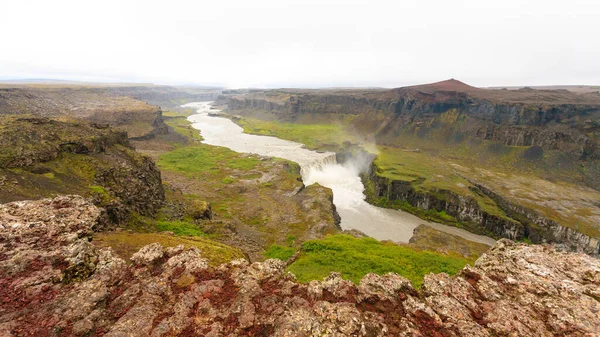Hafragilsfoss Falls Summer Season View Iceland Icelandic Landscape — Stock Photo, Image