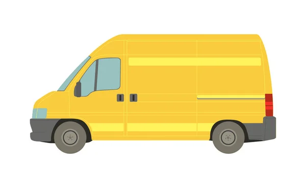 Groot Geel Busje Een Witte Achtergrond Vector Illustratie — Stockfoto