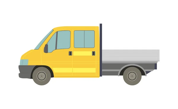 Grand Camion Cargo Jaune Sur Fond Blanc Illustration Vectorielle — Photo