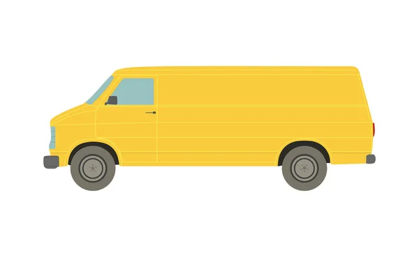 Великий Жовтий Фургон Білому Тлі Векторні Ілюстрації — стокове фото