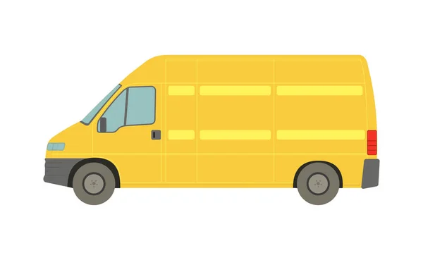 Groot Geel Busje Een Witte Achtergrond Vector Illustratie — Stockfoto