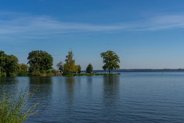 Vista Para Lago Cidade Alemã Chamada Schwerin Outono — Fotografia de Stock