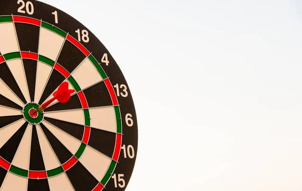 Dart Pil Hit Till Centrum Bullseye Bull Eye Darttavla Ett — Stockfoto