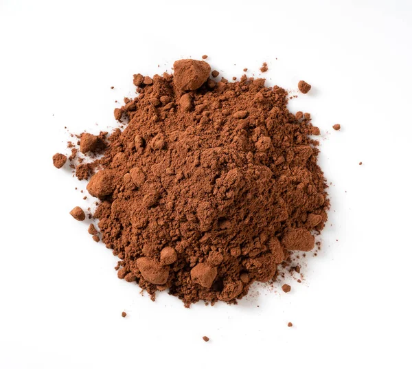 Kakaopulver Auf Weißem Hintergrund — Stockfoto