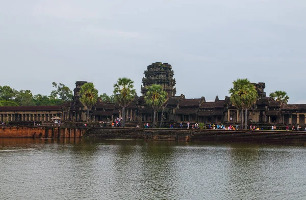 Besök Det Historiska Berömda Och Gamla Tempelkomplexet Angkor Wat Kambodja — Stockfoto