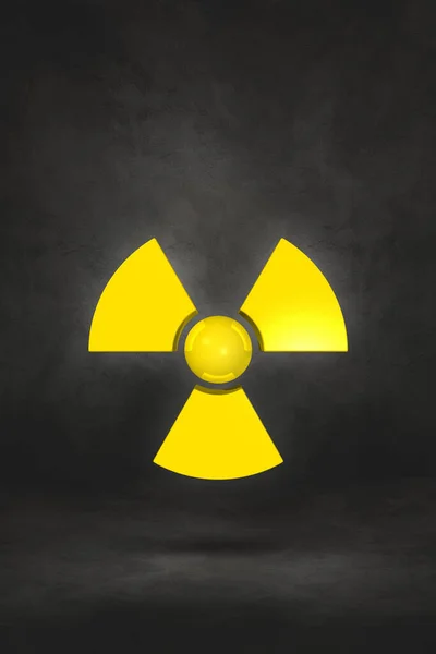 Radioactive Symbol Isolated Black Studio Background Illustration — Stock Photo, Image