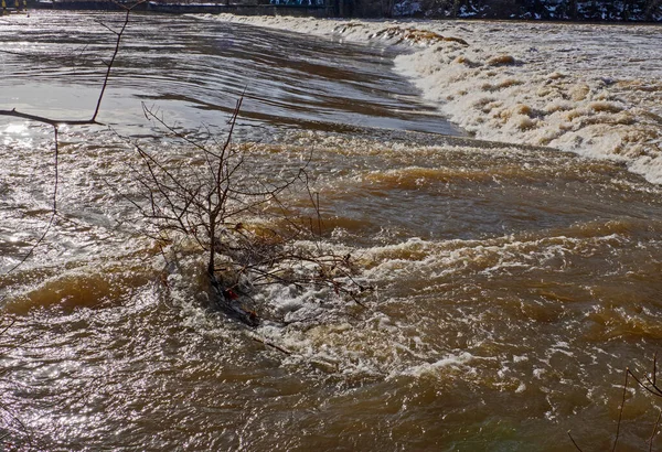 Halle Sel Baskınıyla Saale Barajı — Stok fotoğraf