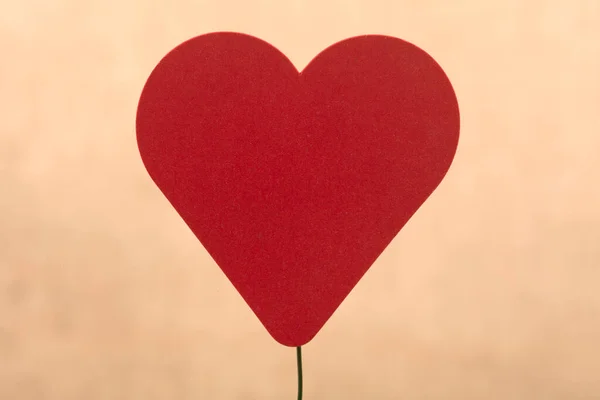 Διακοσμητική Τσόχα Καρδιά Σύρμα Πάνω Από Μπεζ Φόντο — Φωτογραφία Αρχείου
