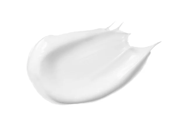 Λευκή Κρέμα Μακιγιάζ Σαρώνει Λευκό Φόντο Υφή Κρέμας — Φωτογραφία Αρχείου