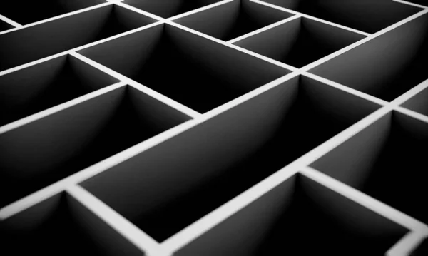 Abstract Background Maze Concept Witn Black Color Rendering — Stock Photo, Image