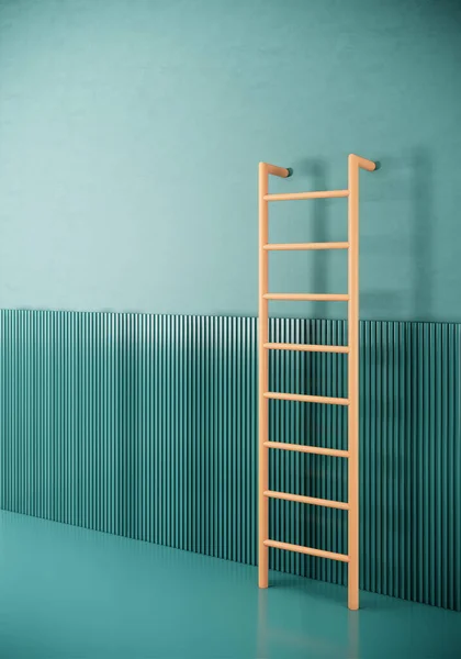 Sala Estilo Mínimo Com Escada Parede Verde Renderizar Fundo Vertical — Fotografia de Stock