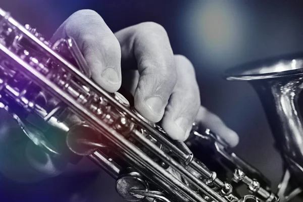 Saxofone Mão Músico — Fotografia de Stock
