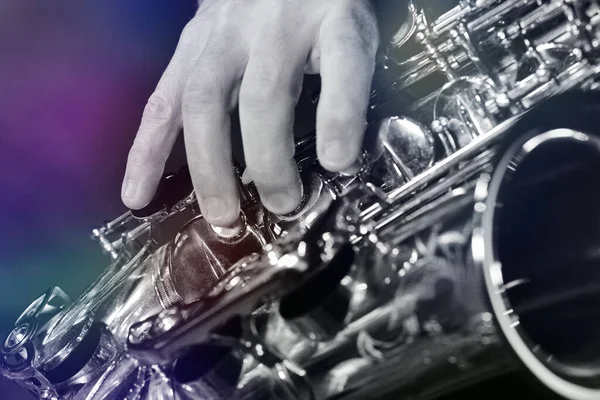 Saxophone Musician Hand — Stock Photo, Image