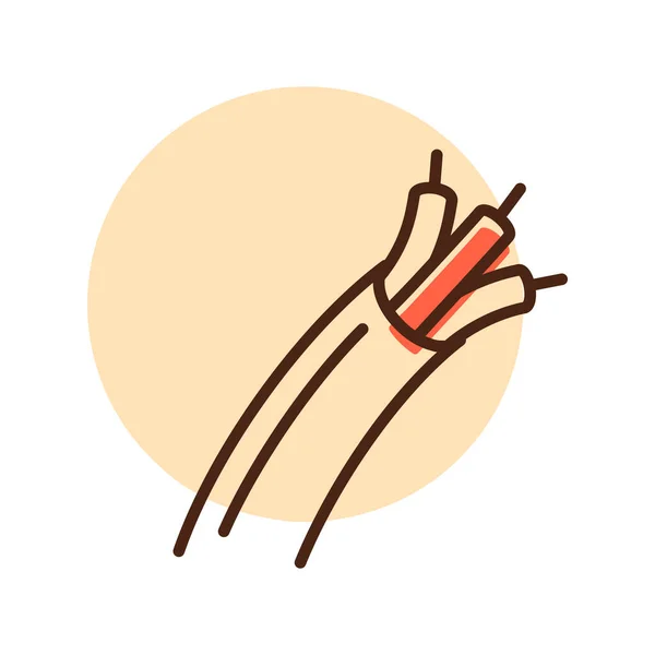 Hand Hält Ein Symbol Für Rote Chilischoten Flache Abbildung Von — Stockfoto