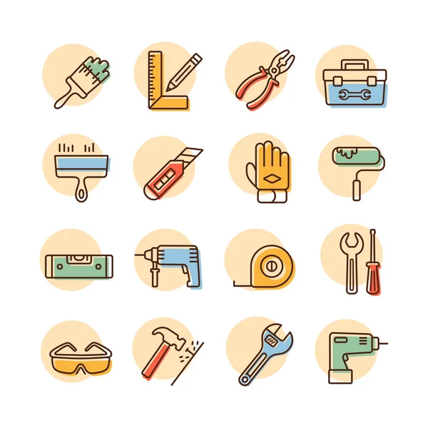 Building Construction Home Repair Tools Icons Graph Symbol Your Web — Stock Photo, Image