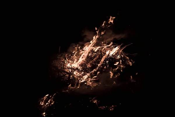 Fire Flames Black Background — Stock Photo, Image