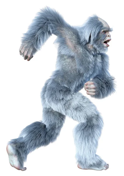 Rendering Eines Fantasiewesens Yeti Isoliert Auf Weißem Hintergrund — Stockfoto