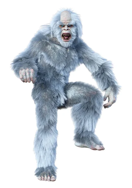 Rendering Eines Fantasiewesens Yeti Isoliert Auf Weißem Hintergrund — Stockfoto