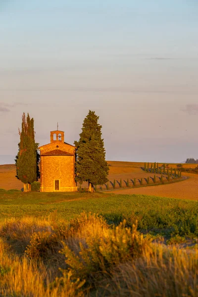 Capela Madonna Vitaleta San Quirico Orcia Toscana Itália — Fotografia de Stock