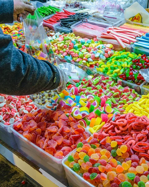 Färgglada Godis Marknaden — Stockfoto