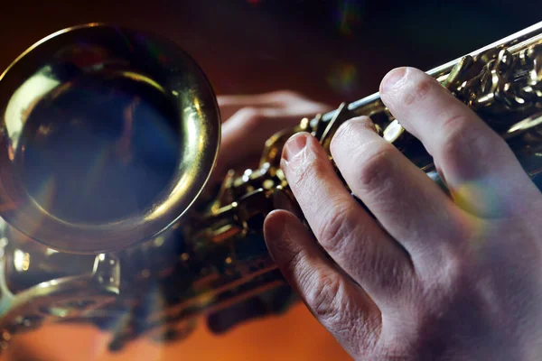 Saxophone Musician Hand — Stock Photo, Image