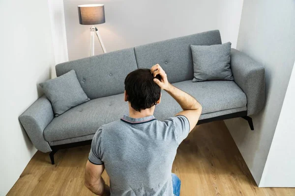 Lack Space Interior Design Mistake Sofa Furniture Does Fit — Stock Photo, Image