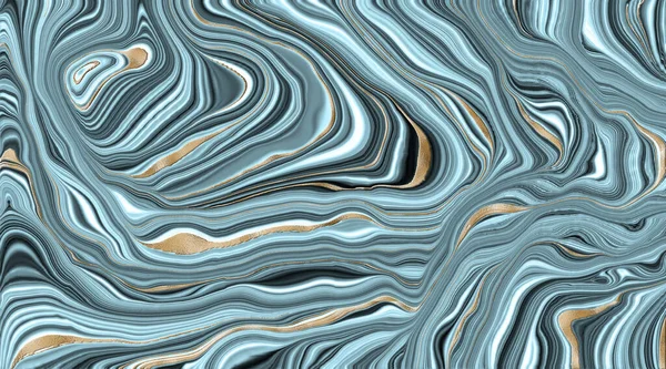 Abstract Agate Background Agate Stone Texture Gold Blue Turquoise Fluid — Stock Photo, Image