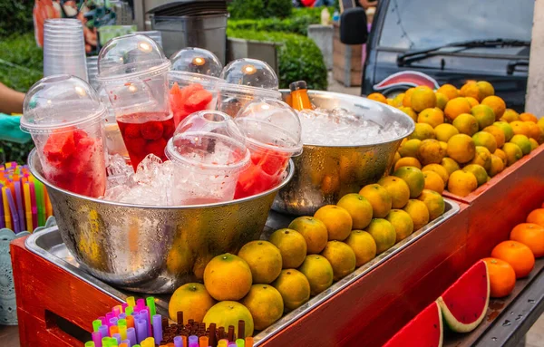 Jus Fruits Savoureux Des Rues Thaïlande Asie — Photo
