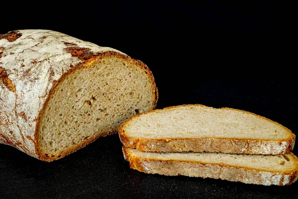 Sliced Bread Black Background — Stock Photo, Image
