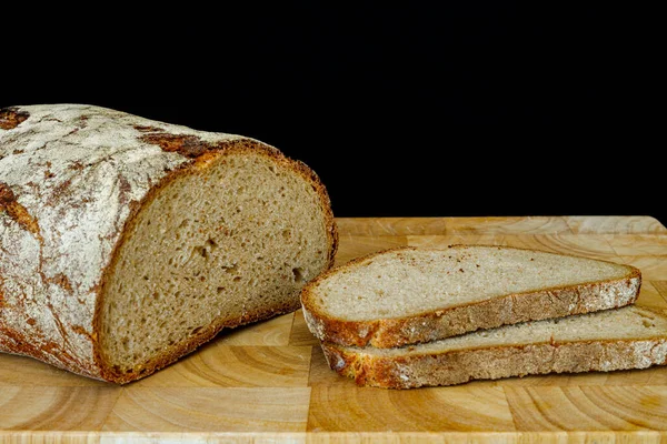 Krájený Chléb Dřevěné Desce — Stock fotografie