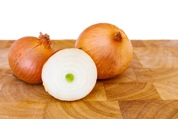 Onion Wooden Cutting Board — Stock Photo, Image