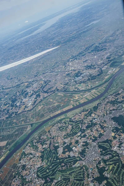 飛行機 千葉県 からの眺め 撮影場所 千葉県 — ストック写真