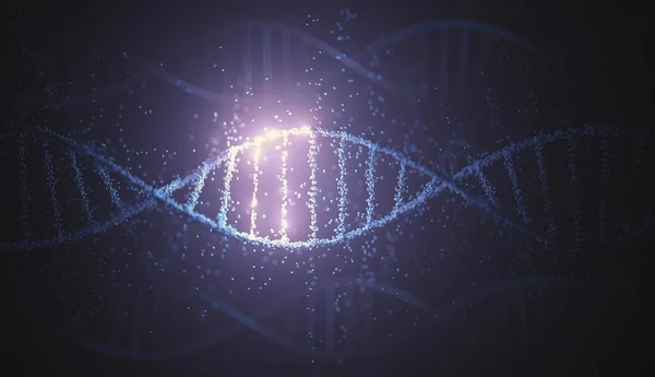 Ilustração Digital Molécula Dna Estrutura Genética Conceito Ciência Tecnologia — Fotografia de Stock