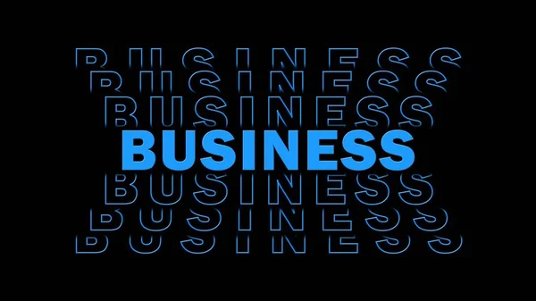 Business Blauer Schriftzug Mit Wiederholungseffekt Auf Schwarzem Hintergrund Illustration — Stockfoto